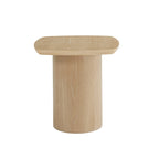 Contemporary Oak-Finished End Table with Sturdy Column Base