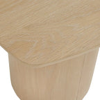 Contemporary Oak-Finished End Table with Sturdy Column Base