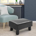 Modern Faux Leather Upholstered Rectangular Ottoman Footrest with Padded Foam Seat and Plastic Legs