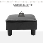 Modern Faux Leather Upholstered Rectangular Ottoman Footrest with Padded Foam Seat and Plastic Legs