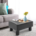 Modern Faux Leather Upholstered Rectangular Ottoman Footrest with Padded Foam Seat and Plastic Legs