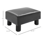 Modern Faux Leather Upholstered Rectangular Ottoman Footrest with Padded Foam Seat and Plastic Legs