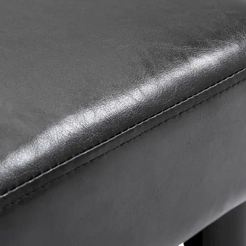 Modern Faux Leather Upholstered Rectangular Ottoman Footrest with Padded Foam Seat and Plastic Legs