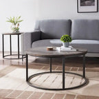 Modern Rustic Farmhouse Reclaimed Wood Round Coffee Table
