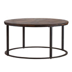 Modern Rustic Farmhouse Reclaimed Wood Round Coffee Table