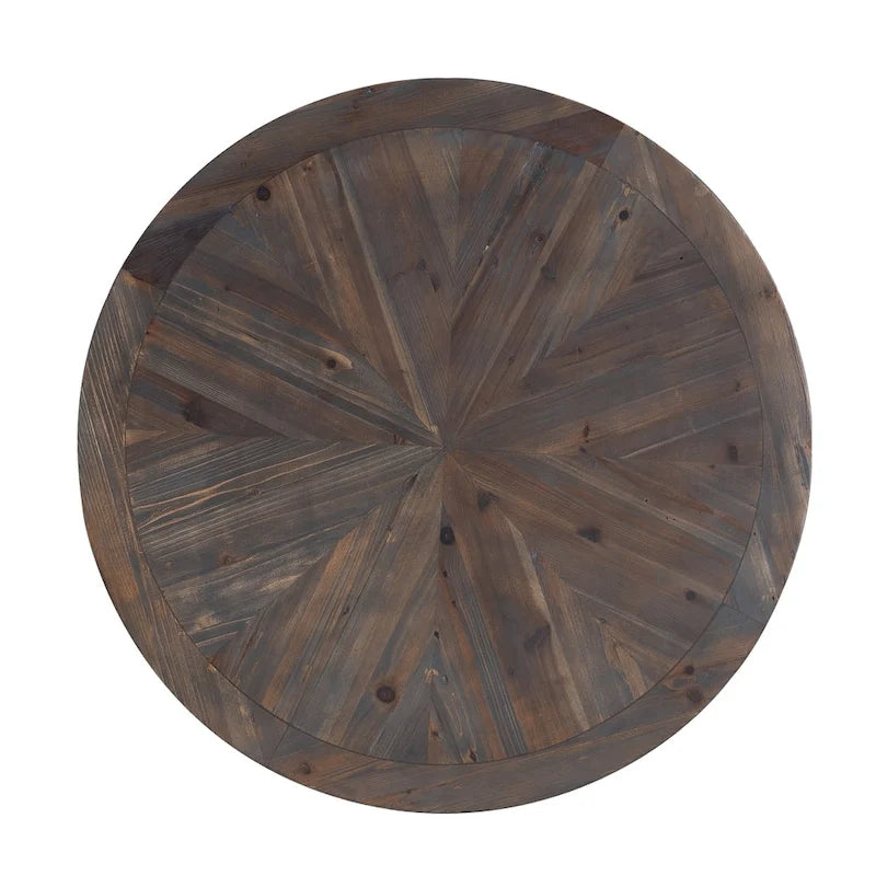 Modern Rustic Farmhouse Reclaimed Wood Round Coffee Table