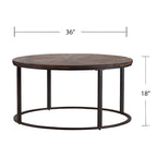 Modern Rustic Farmhouse Reclaimed Wood Round Coffee Table
