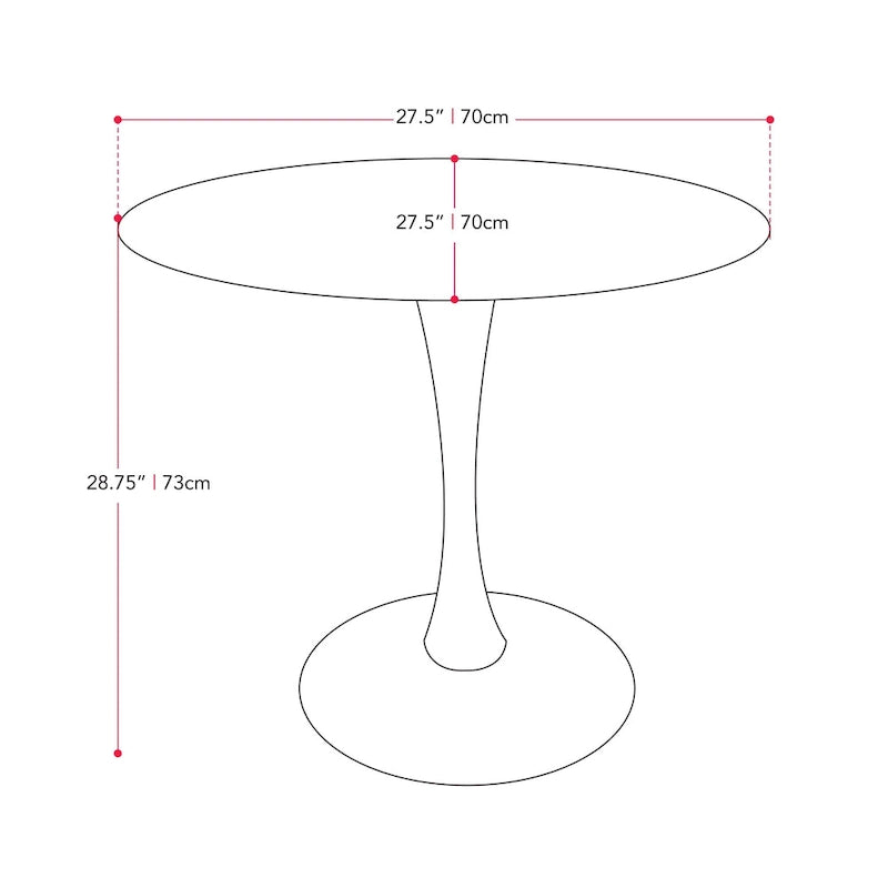 28 Round Bistro Table with Pedestal Base