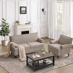 Fabric Armchair and Loveseat Set