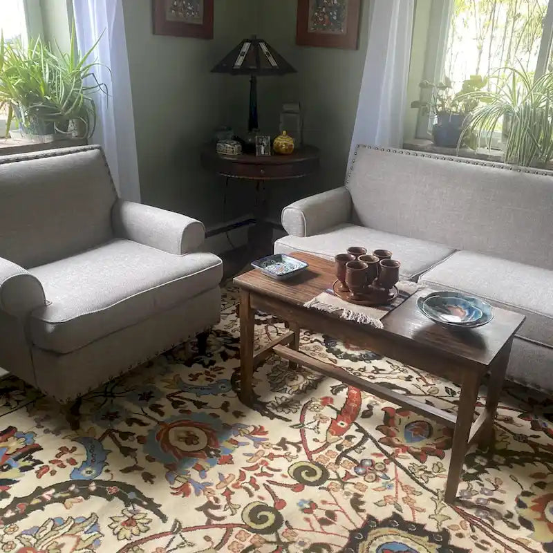 Fabric Armchair and Loveseat Set