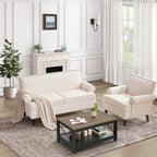 Fabric Armchair and Loveseat Set