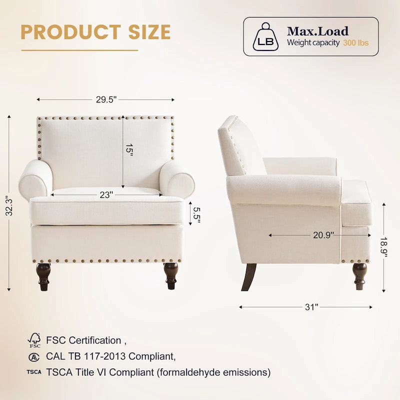 Fabric Armchair and Loveseat Set