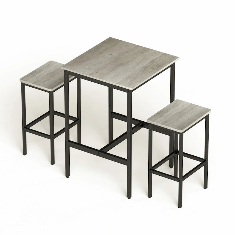 Square Bar Table with 2 Bar Chairs