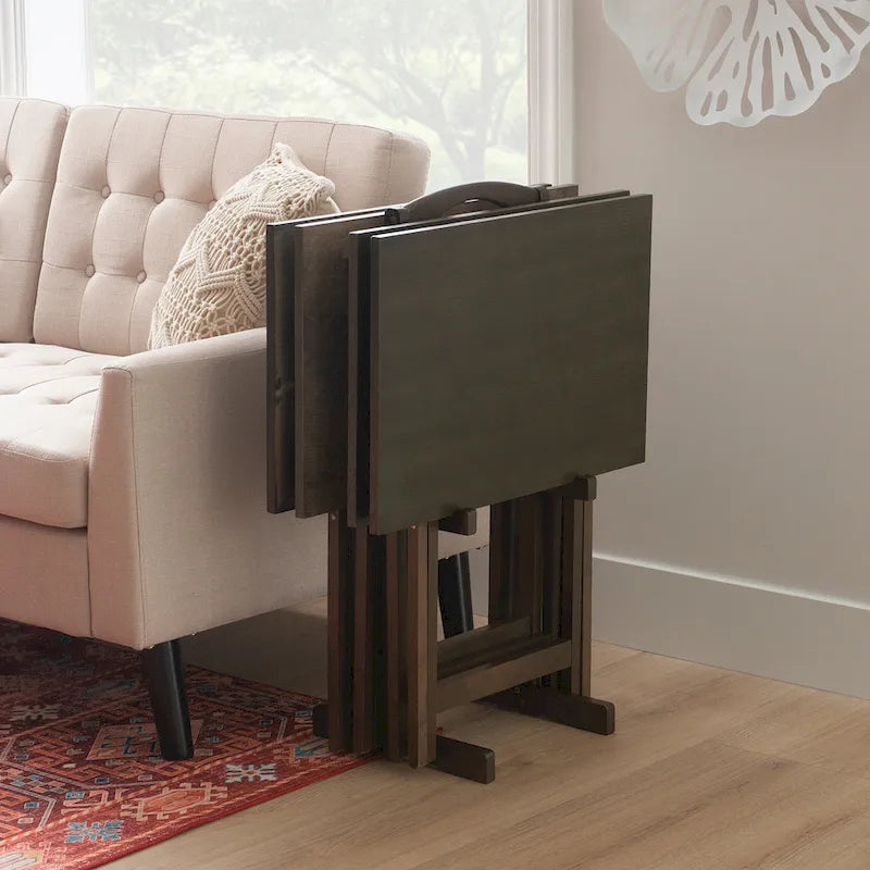 4-piece Plank-Style Tray Tables