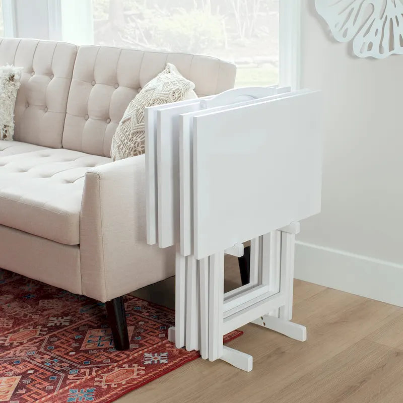 4-piece Plank-Style Tray Tables