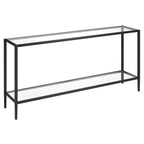 64-Inch Rectangular Console Table with Glass Shelf