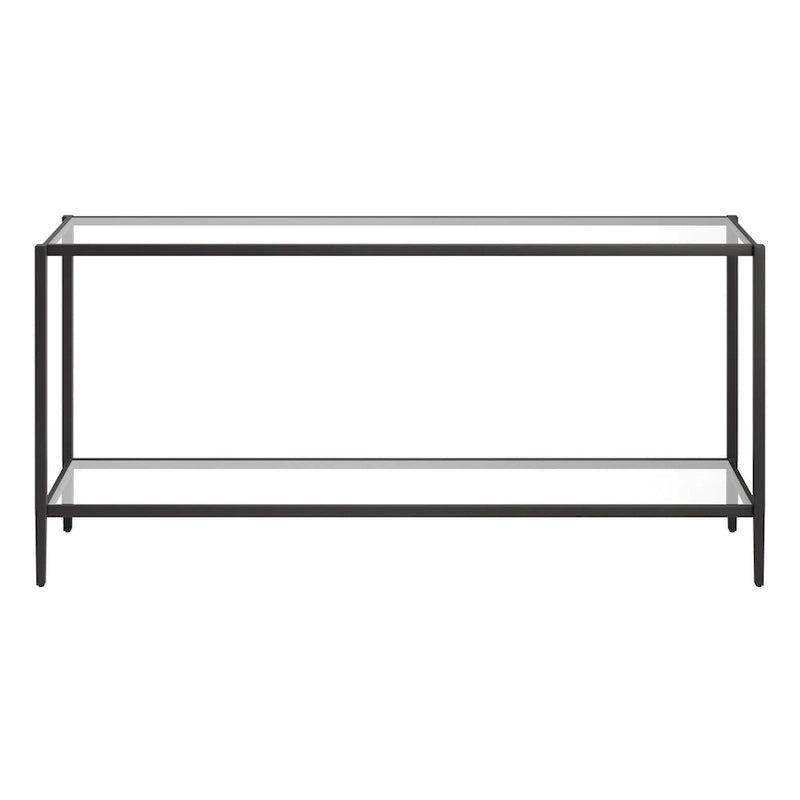 64-Inch Rectangular Console Table with Glass Shelf