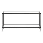 64-Inch Rectangular Console Table with Glass Shelf