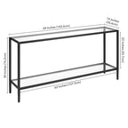 64-Inch Rectangular Console Table with Glass Shelf