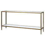 64-Inch Rectangular Console Table with Glass Shelf