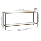 64-Inch Rectangular Console Table with Glass Shelf