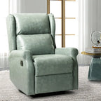Contemporary Faux Leather Swivel Nursery Chair with Metal Base