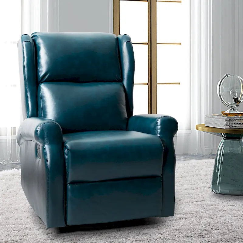 Contemporary Faux Leather Swivel Nursery Chair with Metal Base