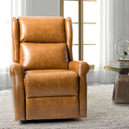Contemporary Faux Leather Swivel Nursery Chair with Metal Base