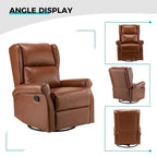Contemporary Faux Leather Swivel Nursery Chair with Metal Base