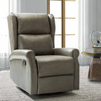 Contemporary Faux Leather Swivel Nursery Chair with Metal Base