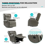 Contemporary Faux Leather Swivel Nursery Chair with Metal Base
