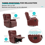 Contemporary Faux Leather Swivel Nursery Chair with Metal Base
