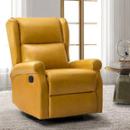 Contemporary Faux Leather Swivel Nursery Chair with Metal Base