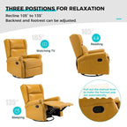 Contemporary Faux Leather Swivel Nursery Chair with Metal Base