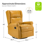 Contemporary Faux Leather Swivel Nursery Chair with Metal Base