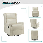 Contemporary Faux Leather Swivel Nursery Chair with Metal Base