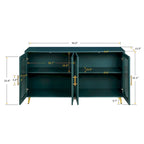 Wood TV Stand with Storage Cabinet and Adjustable Shelves