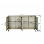 Wood TV Stand with Storage Cabinet and Adjustable Shelves
