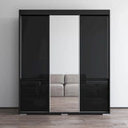 3-door Modern 71-inch Wardrobe with Mirror
