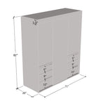 3-door Modern 71-inch Wardrobe with Mirror
