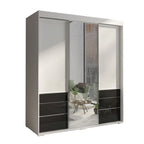 3-door Modern 71-inch Wardrobe with Mirror