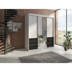 3-door Modern 71-inch Wardrobe with Mirror
