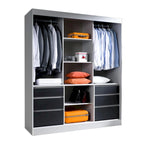 3-door Modern 71-inch Wardrobe with Mirror