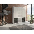 3-door Modern 71-inch Wardrobe with Mirror