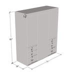 3-door Modern 71-inch Wardrobe with Mirror