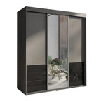 3-door Modern 71-inch Wardrobe with Mirror