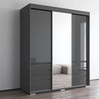 3-door Modern 71-inch Wardrobe with Mirror