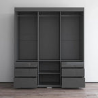 3-door Modern 71-inch Wardrobe with Mirror