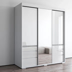 3-door Modern 71-inch Wardrobe with Mirror