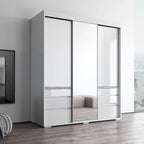 3-door Modern 71-inch Wardrobe with Mirror